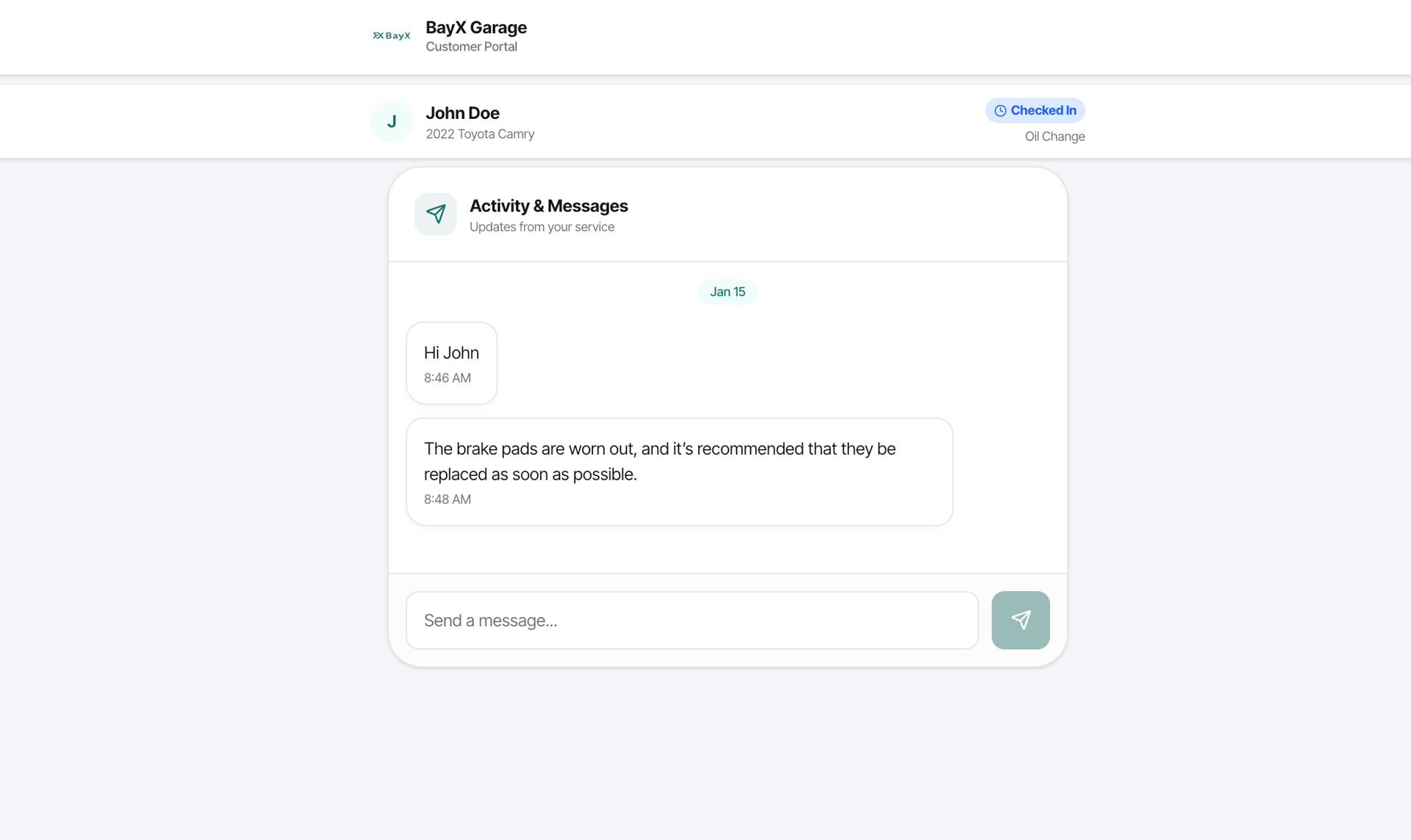 Customer tracking portal